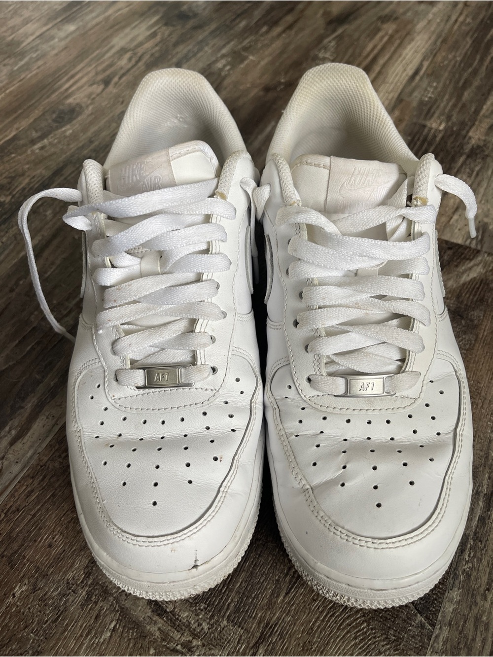 Nike Air Force 1 Low Triple White Leather Sneakers Women’s 10